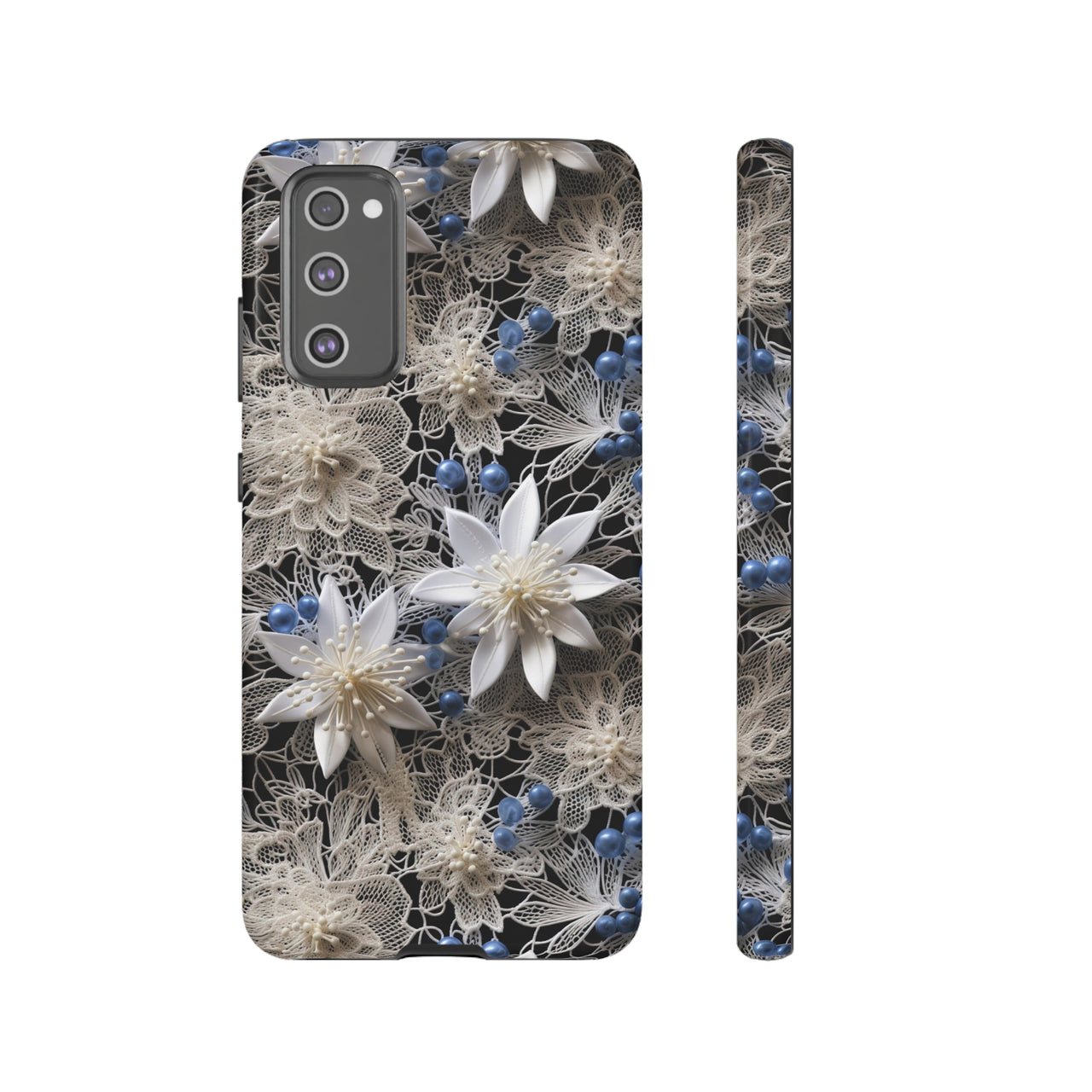 Vintage Lace and Clematis Tough Case for Samsung Galaxy S20, Samsung Galaxy S20+, Samsung Galaxy S20 Ultra, and Samsung Galaxy S20 FE