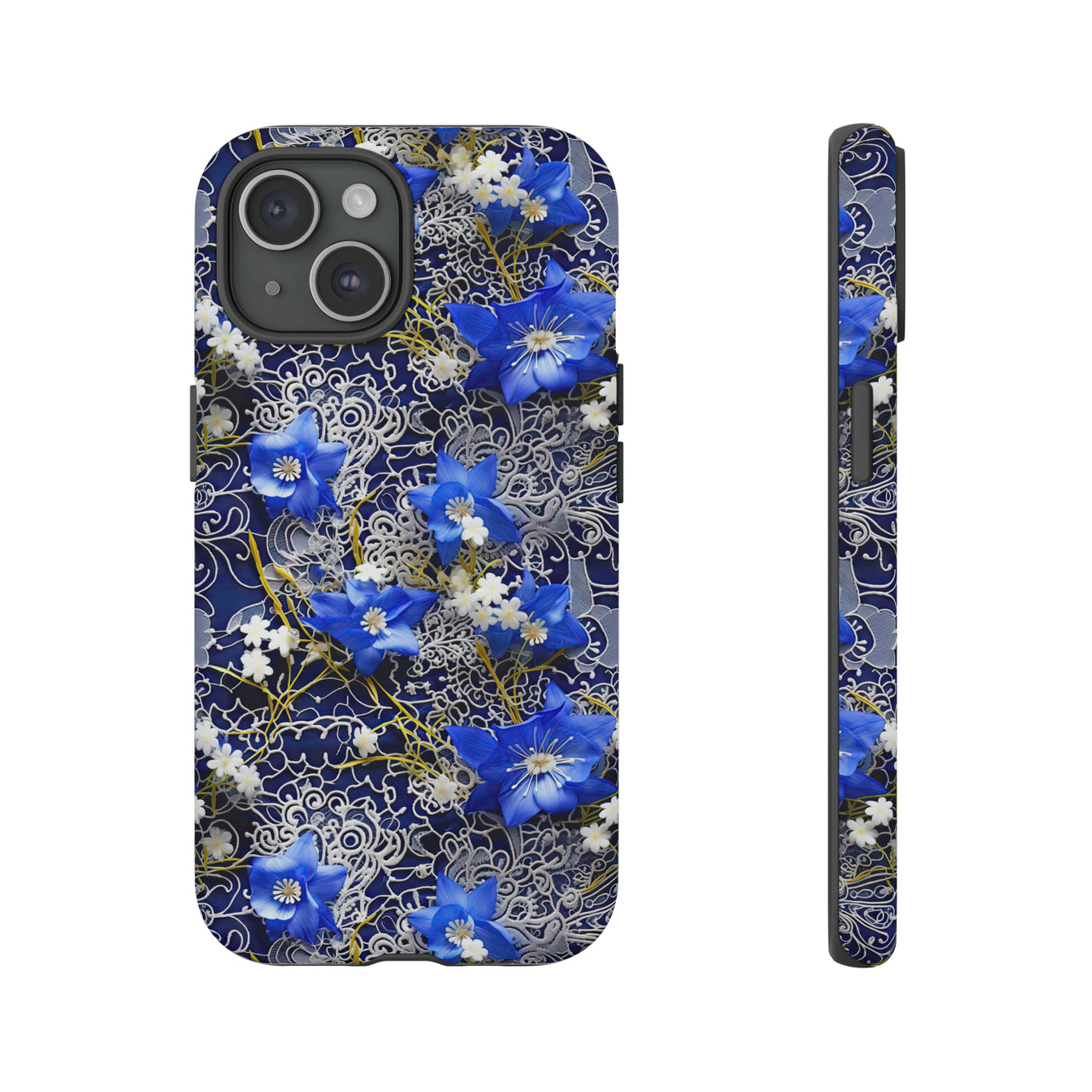 Cerulean Elegance Tough Case for iPhone 15, iPhone 15 Pro, iPhone 15 Plus, and iPhone 15 Pro Max