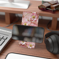 Thumbnail for Gold-Kissed Flowers on Pink Lace - Mobile Display Stand for Smartphones