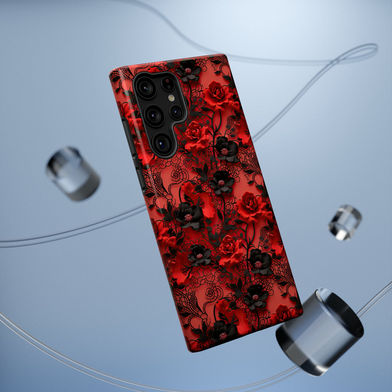 Gothic Rose Impact-Resistant Cases for Samsung Galaxy S22, Samsung Galaxy S22 Plus, and Samsung Galaxy S22 Ultra. Supports Wireless Charging.