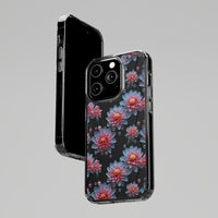 Thumbnail for *Clear Case* Pink and Blue Glass Flowers - iPhone 14, iPhone 14 Pro, iPhone 14 Plus, iPhone 14 Pro Max - Supports Wireless Charging