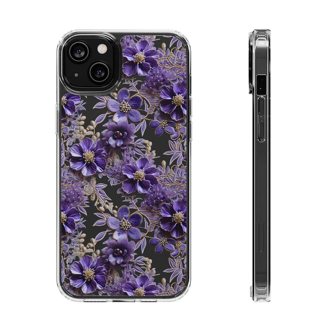 *Clear Case* Violet Meadow - iPhone 14, iPhone 14 Pro, iPhone 14 Plus, iPhone 14 Pro Max - Supports Wireless Charging