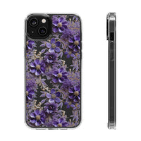 Thumbnail for *Clear Case* Violet Meadow - iPhone 14, iPhone 14 Pro, iPhone 14 Plus, iPhone 14 Pro Max - Supports Wireless Charging