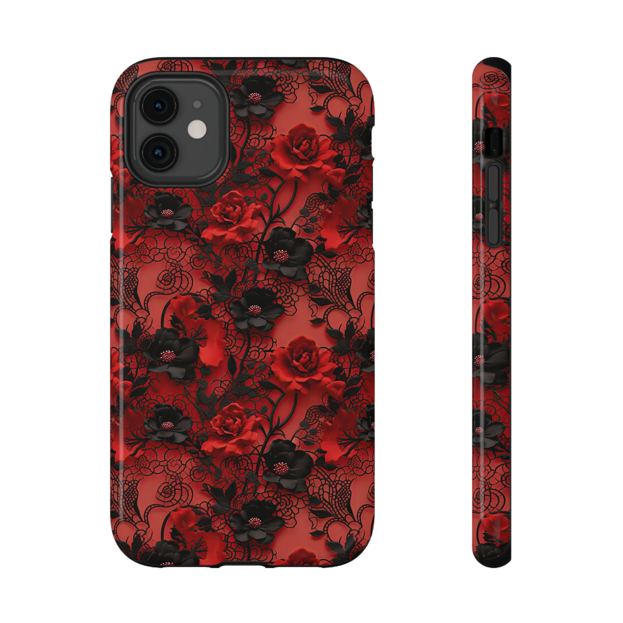 Gothic Rose Impact-Resistant Cases for iPhone 11, iPhone 11 Pro, and iPhone 11 Pro Max. Supports Wireless Charging.