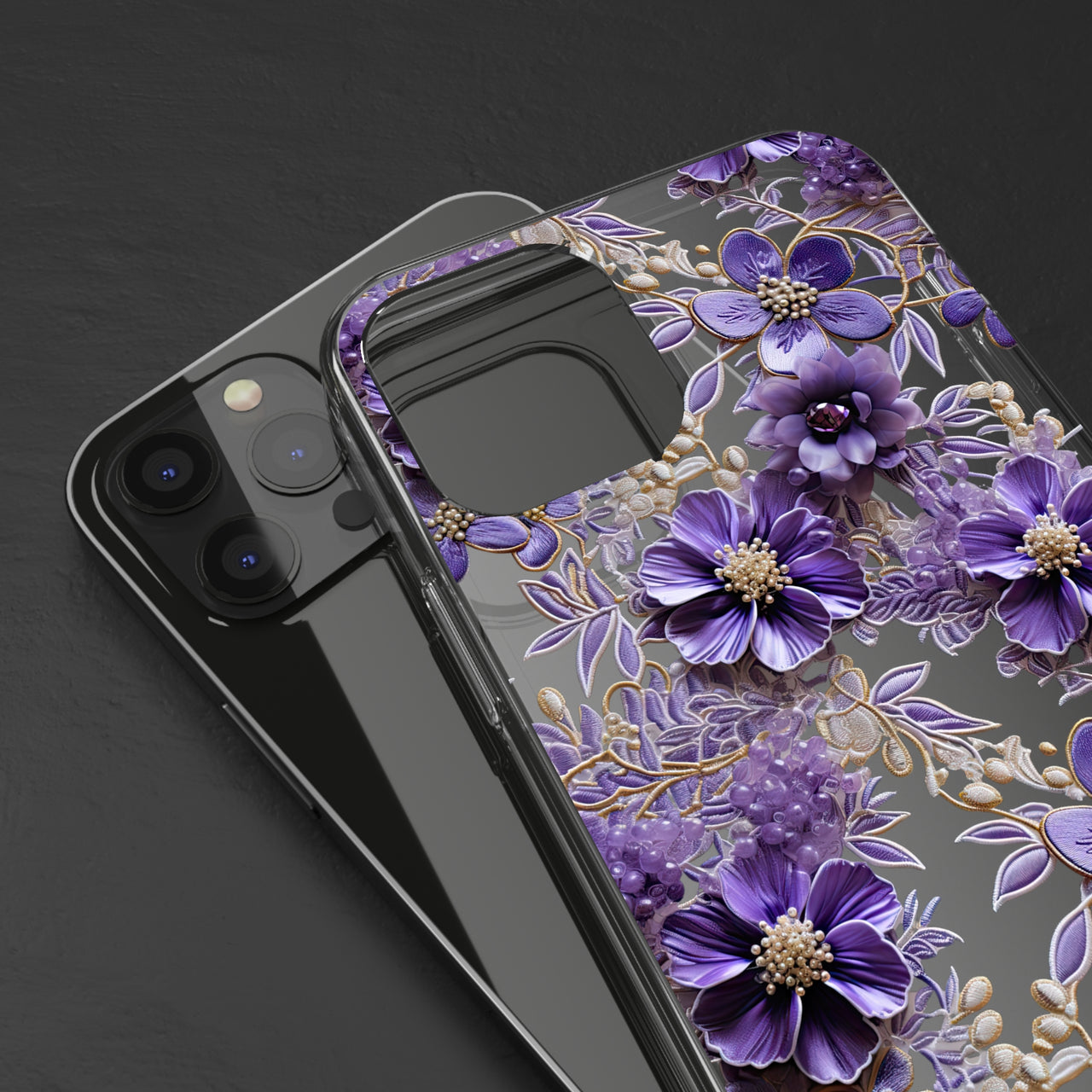 *Clear Case* Violet Meadow - iPhone 12, iPhone 12 Mini, iPhone 12 Pro, iPhone 12 Pro Max - Supports Wireless Charging