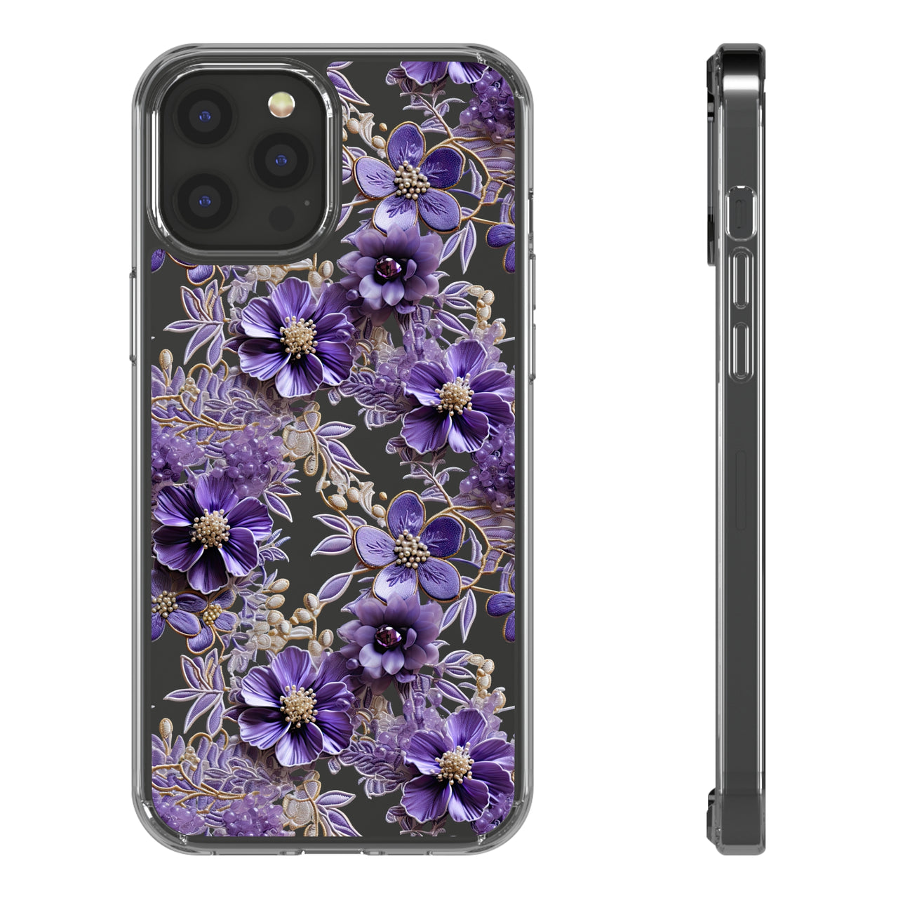 *Clear Case* Violet Meadow - iPhone 12, iPhone 12 Mini, iPhone 12 Pro, iPhone 12 Pro Max - Supports Wireless Charging