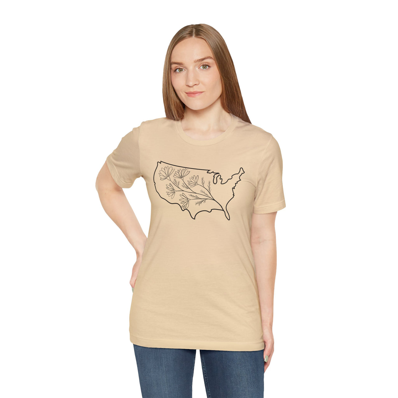 Map of the USA - Unisex Light Cotton T-Shirt