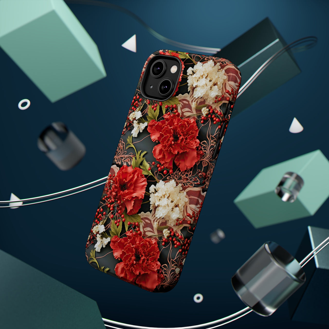 Carnation for January Birthday - MagSafe Tough Case for iPhone 14, iPhone 14 Pro, iPhone 14 Plus, and iPhone 14 Pro Max