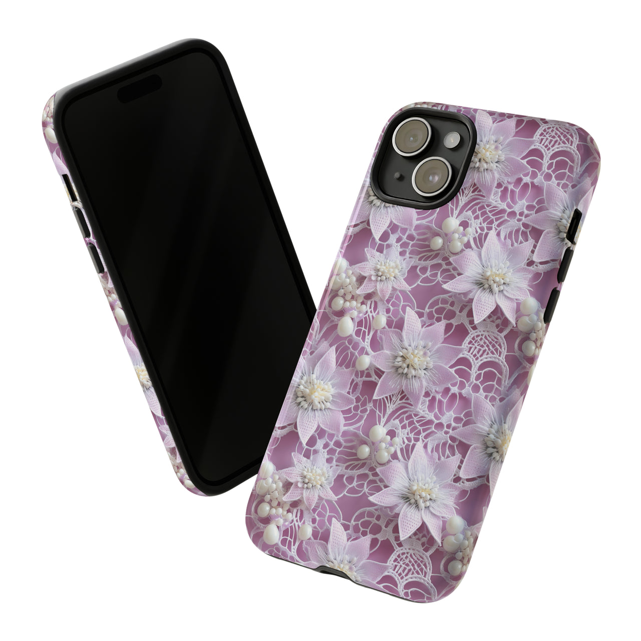 Pink Coquette Clematis Tough Case for iPhone 15, iPhone 15 Pro, iPhone 15 Plus, and iPhone 15 Pro Max