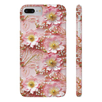 Thumbnail for Gold-Kissed Flowers on Pink Lace - Slim Phone Cases for iPhone 8 and iPhone 8 Plus (Also fits iPhone 7 and 7 Plus)