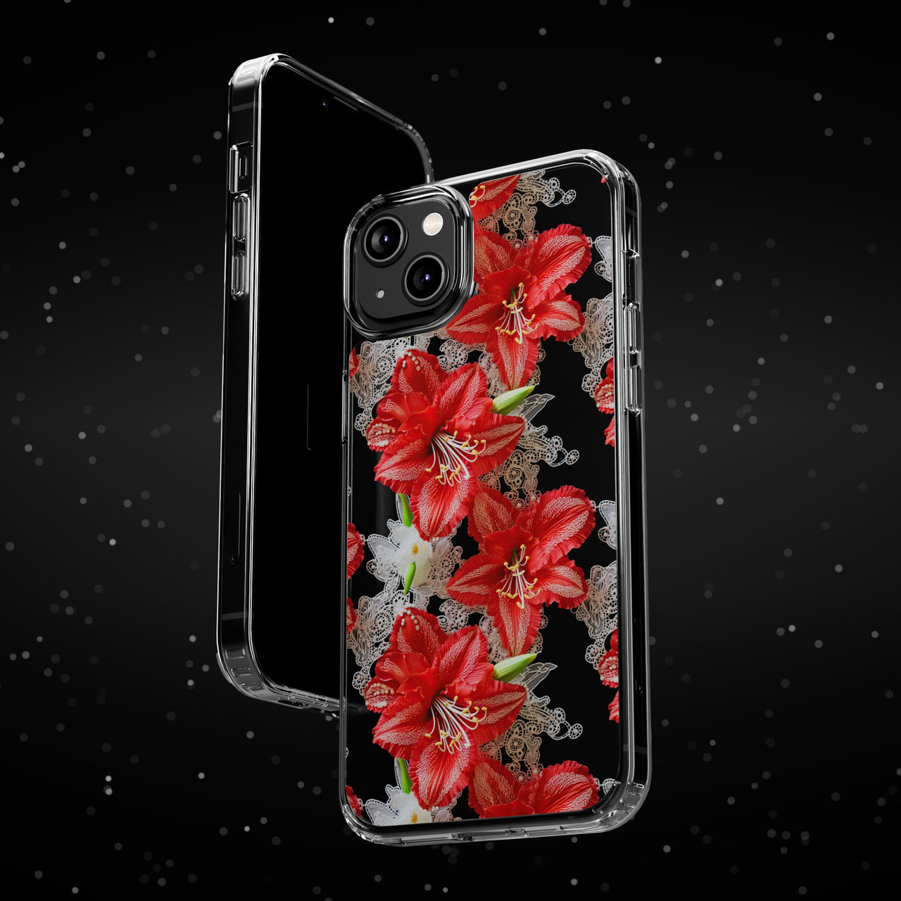 *Clear Case* Enchanting Amaryllis - iPhone 14, iPhone 14 Pro, iPhone 14 Plus, iPhone 14 Pro Max - Supports Wireless Charging