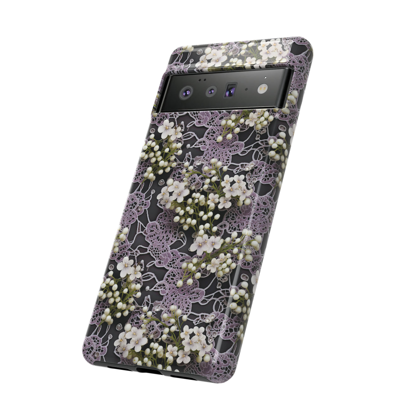 White Flowers on a Purple Bed - Tough Case for Google Pixel 6 and Google Pixel 6 Pro