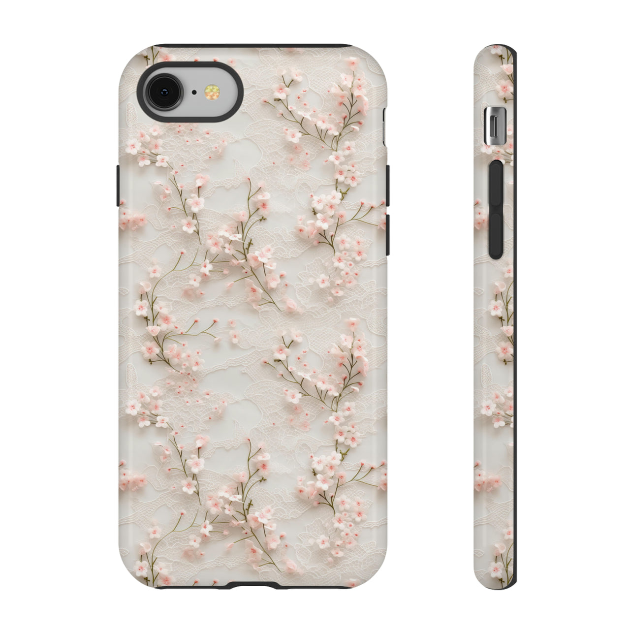 White Lace and Cherry Blossoms Tough Case for iPhone 8 and iPhone 8 Plus