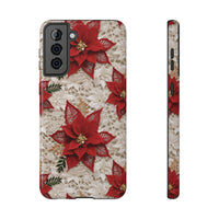 Thumbnail for Christmas Poinsettia Impact-Resistant Cases for Samsung Galaxy S21, Samsung Galaxy S21 Plus, and Samsung Galaxy S21 Ultra. Supports Wireless Charging.