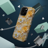 Thumbnail for Yellow Floral MagSafe Tough Cases for iPhone 13, iPhone 13 Mini, iPhone 13 Pro, and iPhone 13 Pro Max.