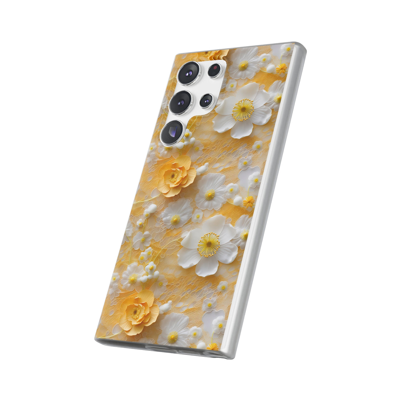 Yellow Floral - Flexi Cases for Samsung Galaxy S23, Samsung Galaxy S23 Plus, and Samsung Galaxy S23 Ultra