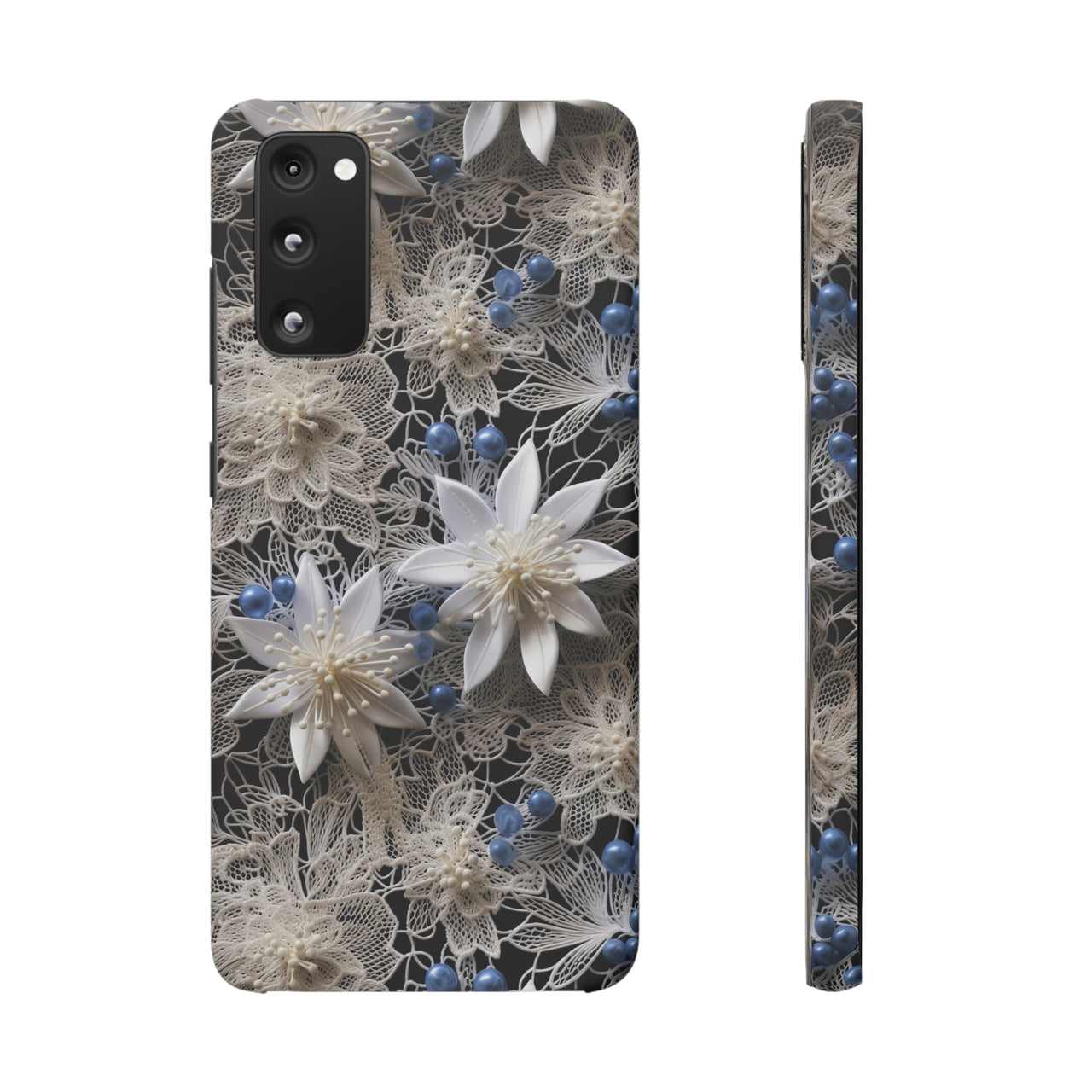 Vintage Lace and Clematis - Snap Case for Samsung Galaxy S20, Samsung Galaxy S20+, Samsung Galaxy S20 Ultra, & Samsung Galaxy S20 FE