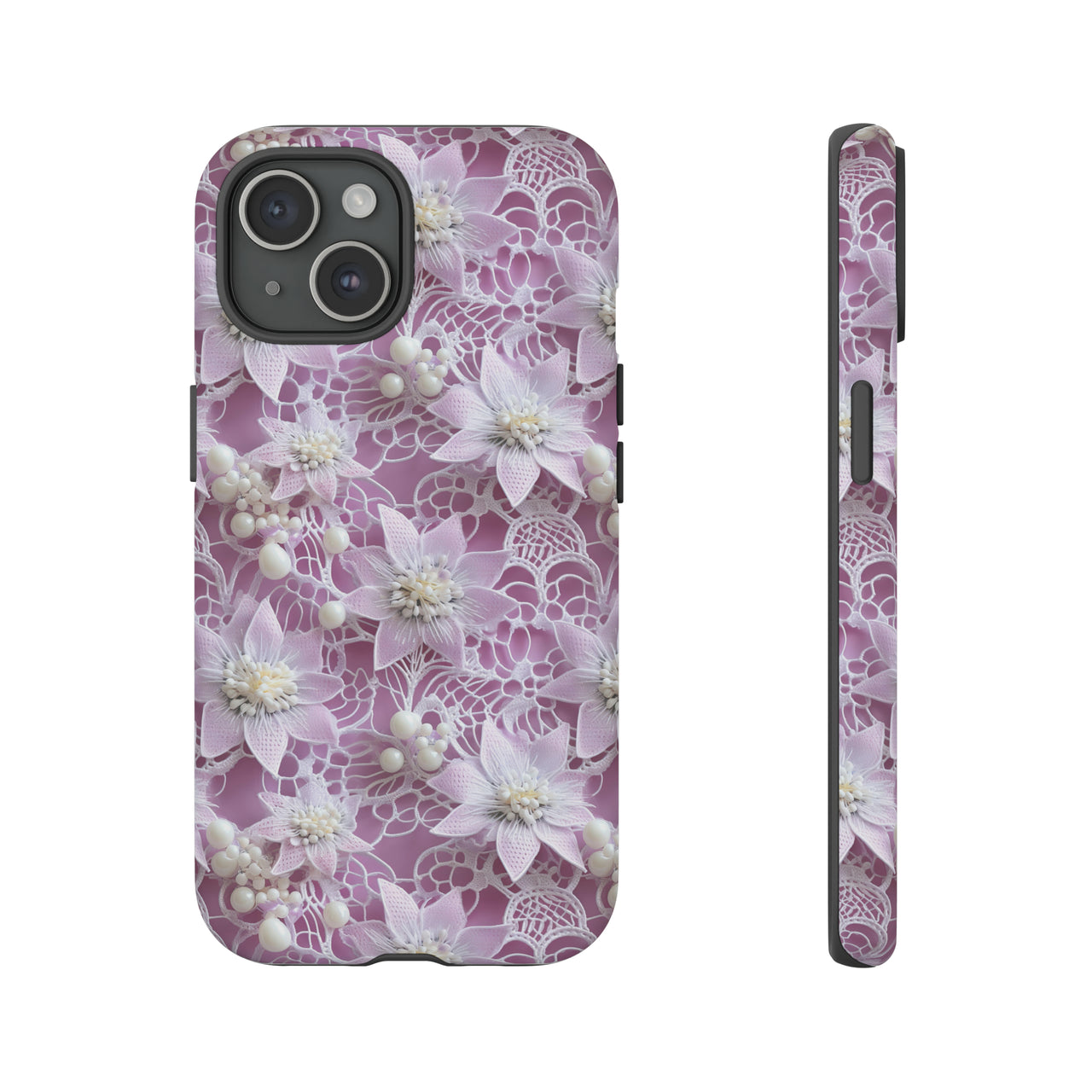 Pink Coquette Clematis Tough Case for iPhone 15, iPhone 15 Pro, iPhone 15 Plus, and iPhone 15 Pro Max