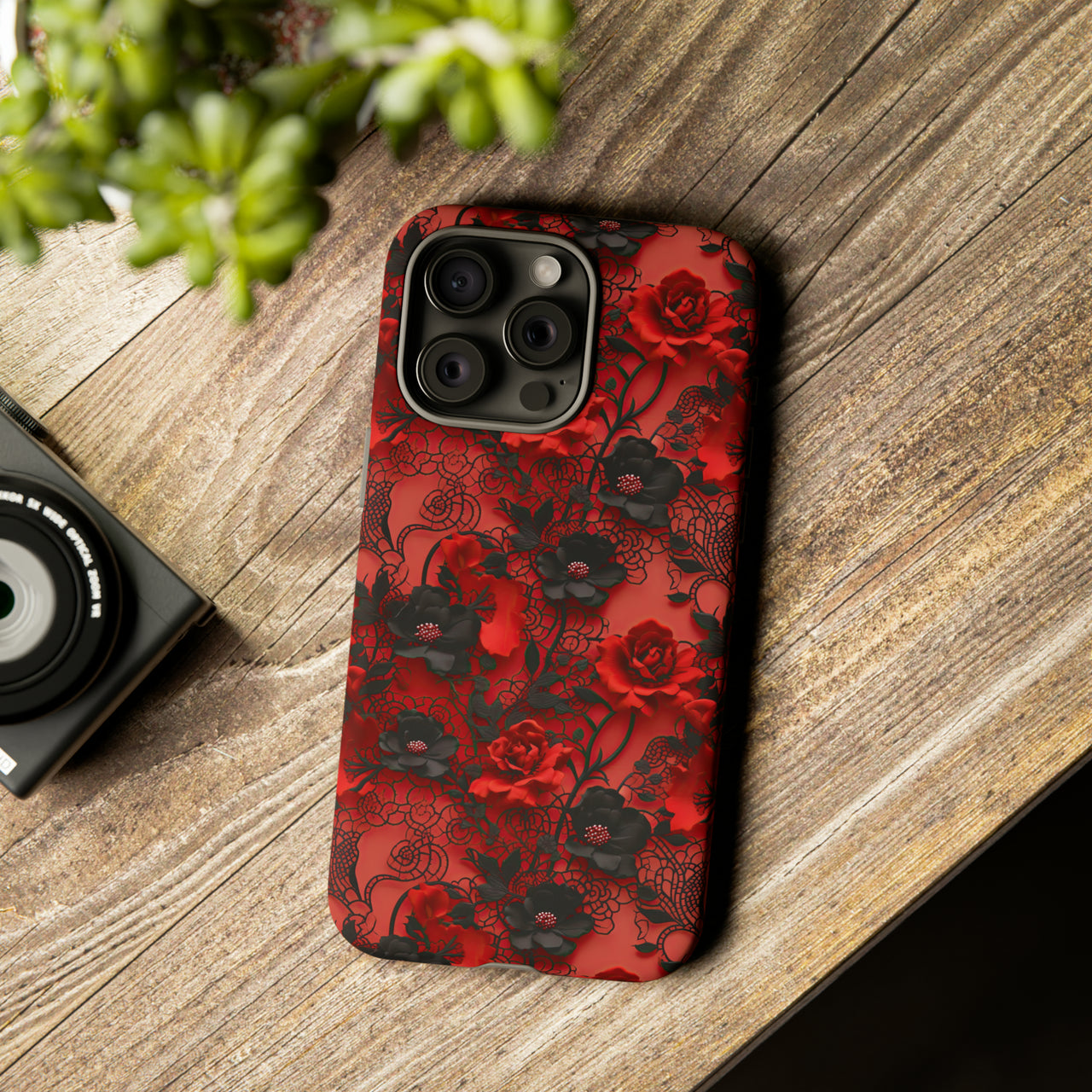 Gothic Rose Tough Case for iPhone 15, iPhone 15 Pro, iPhone 15 Plus, and iPhone 15 Pro Max