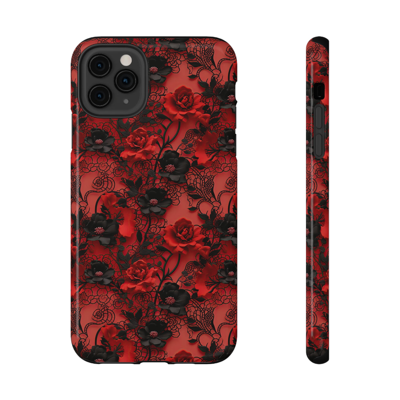 Gothic Rose Impact-Resistant Cases for iPhone 11, iPhone 11 Pro, and iPhone 11 Pro Max. Supports Wireless Charging.