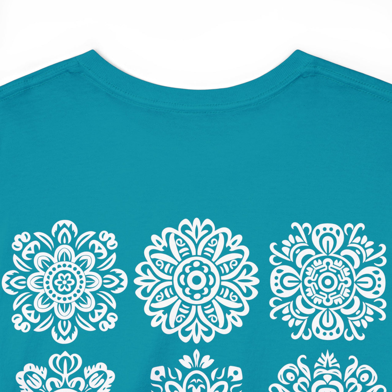 Front and Back Flower Design - Unisex Heavy Cotton Tee