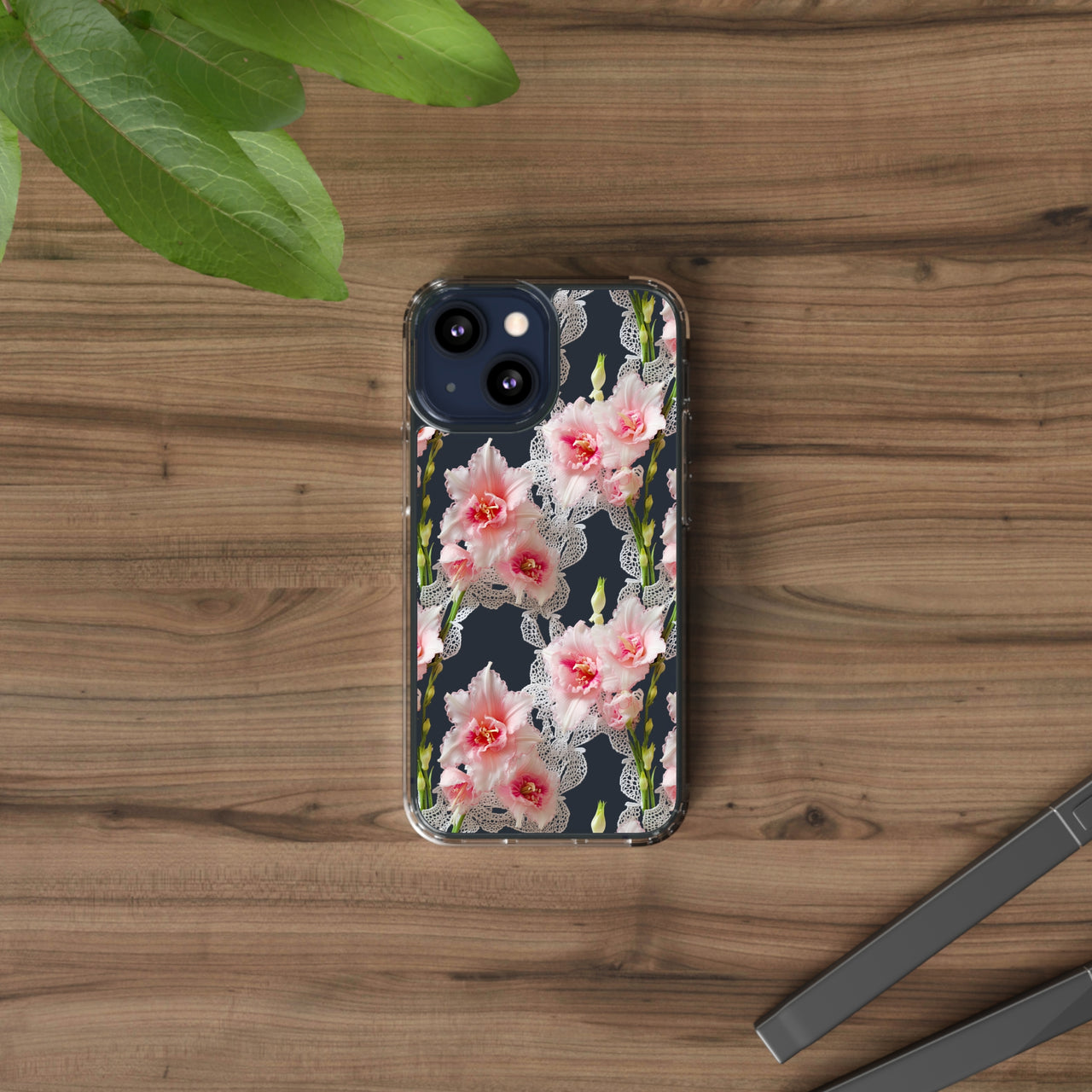 *Clear Case* Gladioli Garden - iPhone 13, iPhone 13 Mini, iPhone 13 Pro, iPhone 13 Pro Max - Supports Wireless Charging