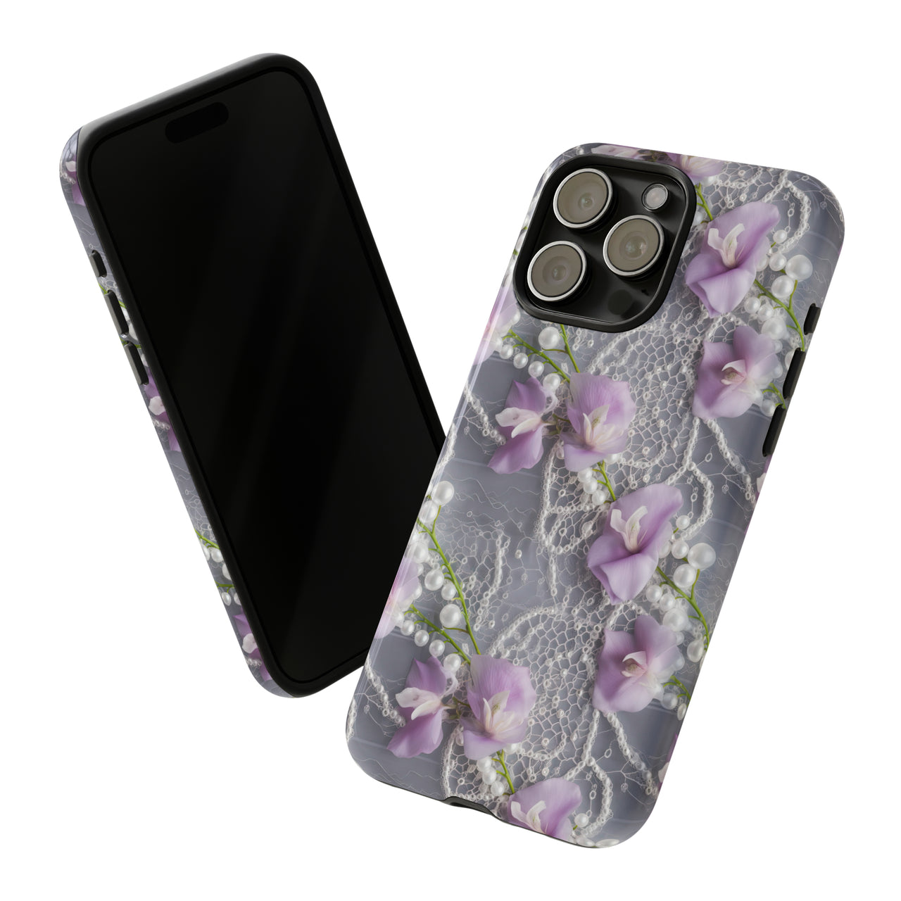 Purple Sweet Pea Tough Case for iPhone 15, iPhone 15 Pro, iPhone 15 Plus, and iPhone 15 Pro Max