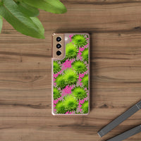 Thumbnail for *Clear Case* Green Mums and Lace - Samsung Galaxy S21, Samsung Galaxy S21 Plus, Samsung Galaxy S21 Ultra - Supports Wireless Charging