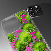 Thumbnail for *Clear Case* Green Mums and Lace - iPhone 13, iPhone 13 Mini, iPhone 13 Pro, iPhone 13 Pro Max - Supports Wireless Charging