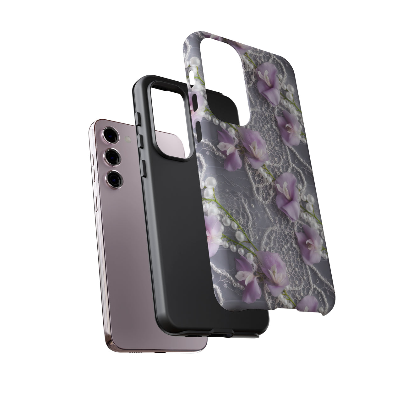 Purple Sweet Pea Tough Cases for Samsung Galaxy S23, Samsung Galaxy S23 Pls, and Samsung Galaxy S23 Ultra