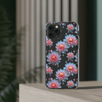 Thumbnail for *Clear Case* Pink and Blue Glass Flowers - iPhone 11, iPhone 11 Pro, iPhone 11 Pro Max - Supports Wireless Charging