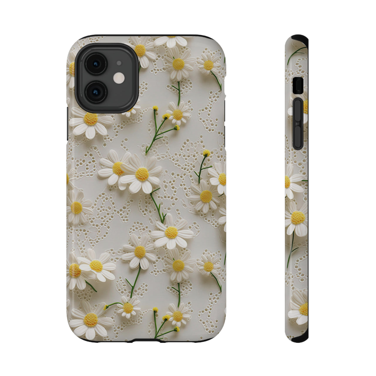 Daisy Impact-Resistant Cases for iPhone 11, iPhone 11 Pro, and iPhone 11 Pro Max. Supports Wireless Charging.