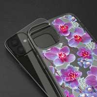 Thumbnail for *Clear Case* Fuchsia Orchid - iPhone 12, iPhone 12 Mini, iPhone 12 Pro, iPhone 12 Pro Max - Supports Wireless Charging