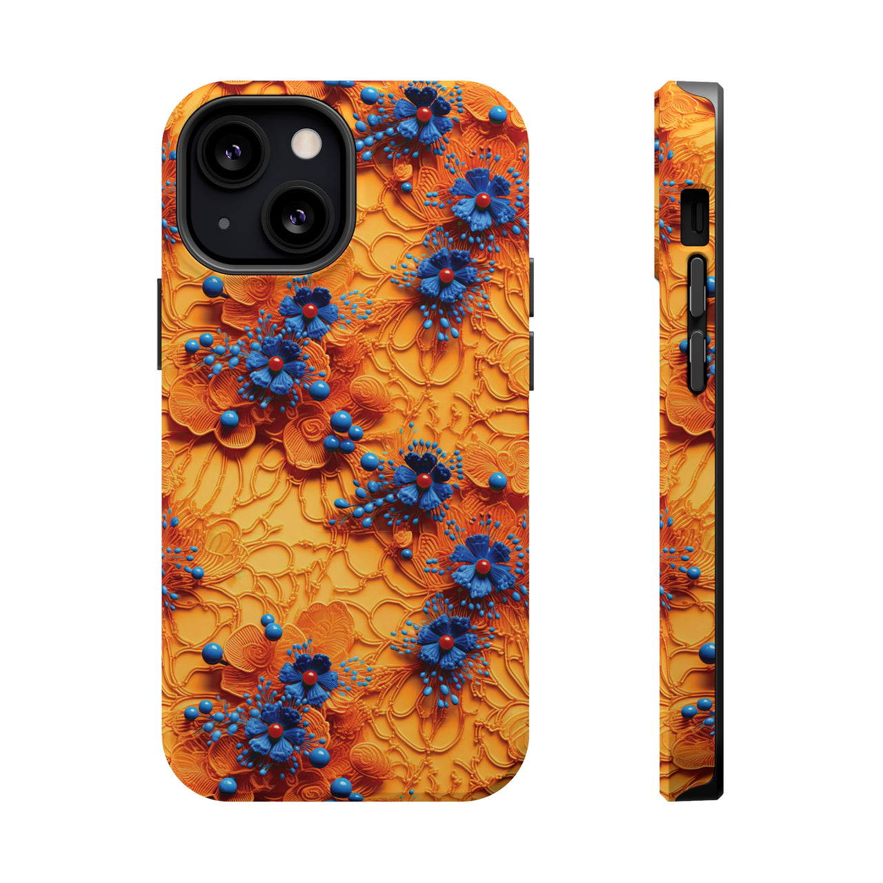 Royal Ryukyu Blossoms - MagSafe Tough Cases for iPhone 13, iPhone 13 Mini, iPhone 13 Pro, and iPhone 13 Pro Max.