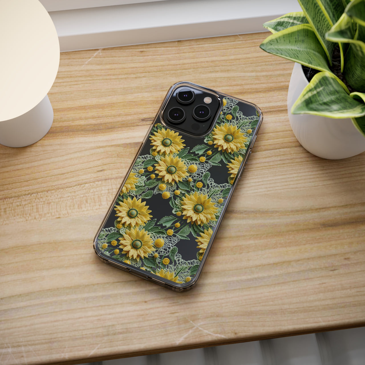 *Clear Case* Whimsical Sunflowers - iPhone 14, iPhone 14 Pro, iPhone 14 Plus, iPhone 14 Pro Max - Supports Wireless Charging