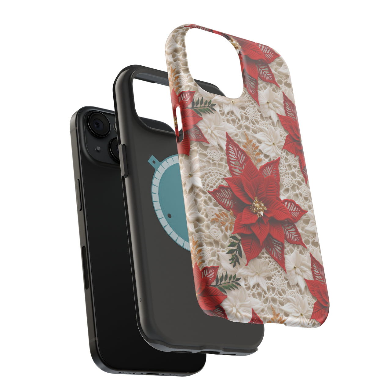 Christmas Poinsettia - MagSafe Tough Case for iPhone 15, iPhone 15 Pro, iPhone 15 Plus, & iPhone 15 Pro Max