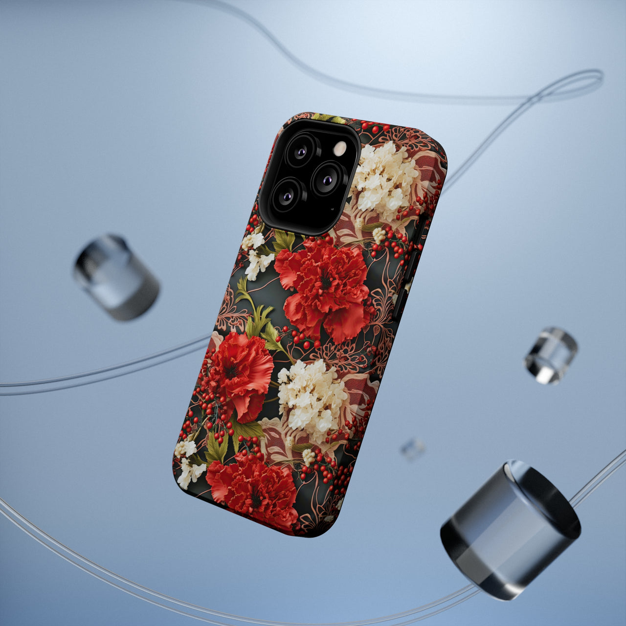 Carnation for January Birthday - MagSafe Tough Cases for iPhone 13, iPhone 13 Mini, iPhone 13 Pro, and iPhone 13 Pro Max.