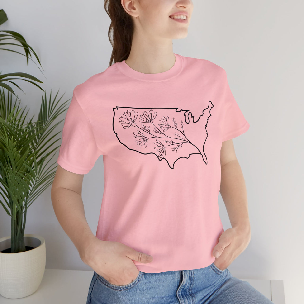 Map of the USA - Unisex Light Cotton T-Shirt