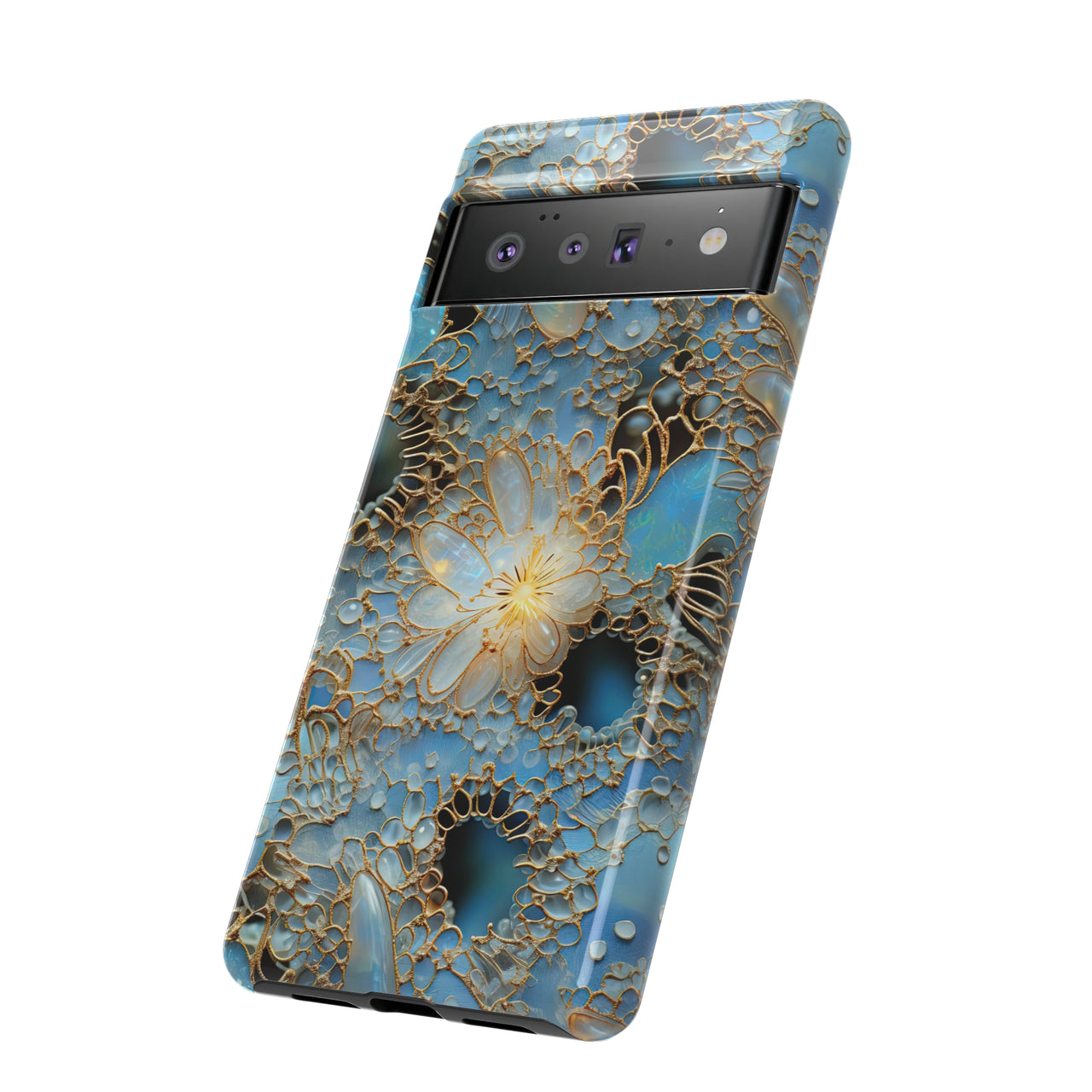 Gemstones and Gold Lace Tough Cases for Google Pixel 6 and Google Pixel 6 Pro