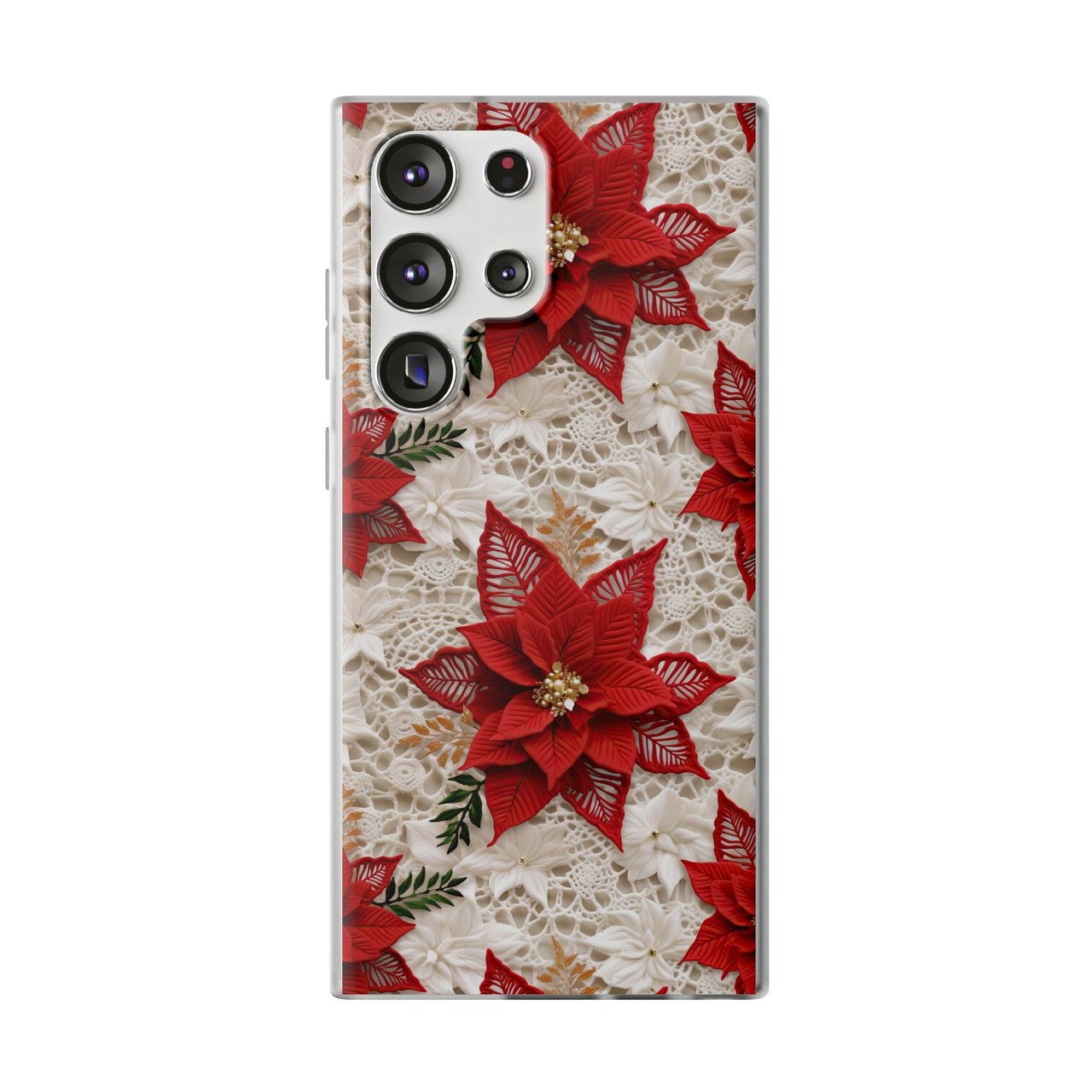 Christmas Poinsettia - Flexi Cases for Samsung Galaxy S23, Samsung Galaxy S23 Plus, and Samsung Galaxy S23 Ultra