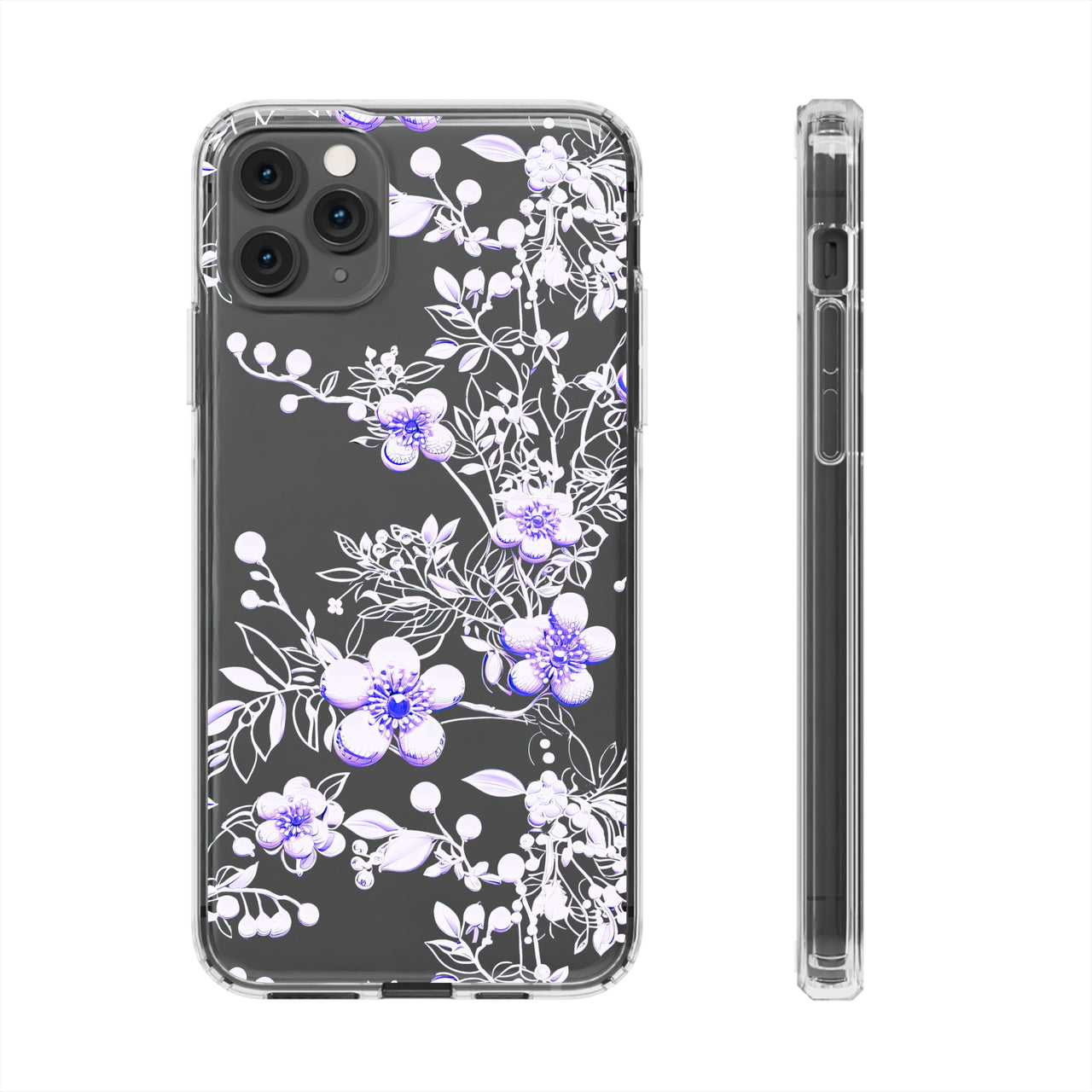 *Clear Case* Purple Petals - iPhone 11, iPhone 11 Pro, iPhone 11 Pro Max - Supports Wireless Charging