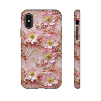 Thumbnail for Gold-Kissed Flowers on Pink Lace - Tough Cases for iPhone X, iPhone XR, iPhone XS, and iPhone XS MAX