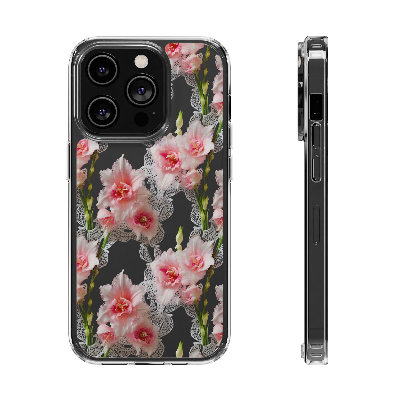 *Clear Case* Gladioli Garden - iPhone 14, iPhone 14 Pro, iPhone 14 Plus, iPhone 14 Pro Max - Supports Wireless Charging