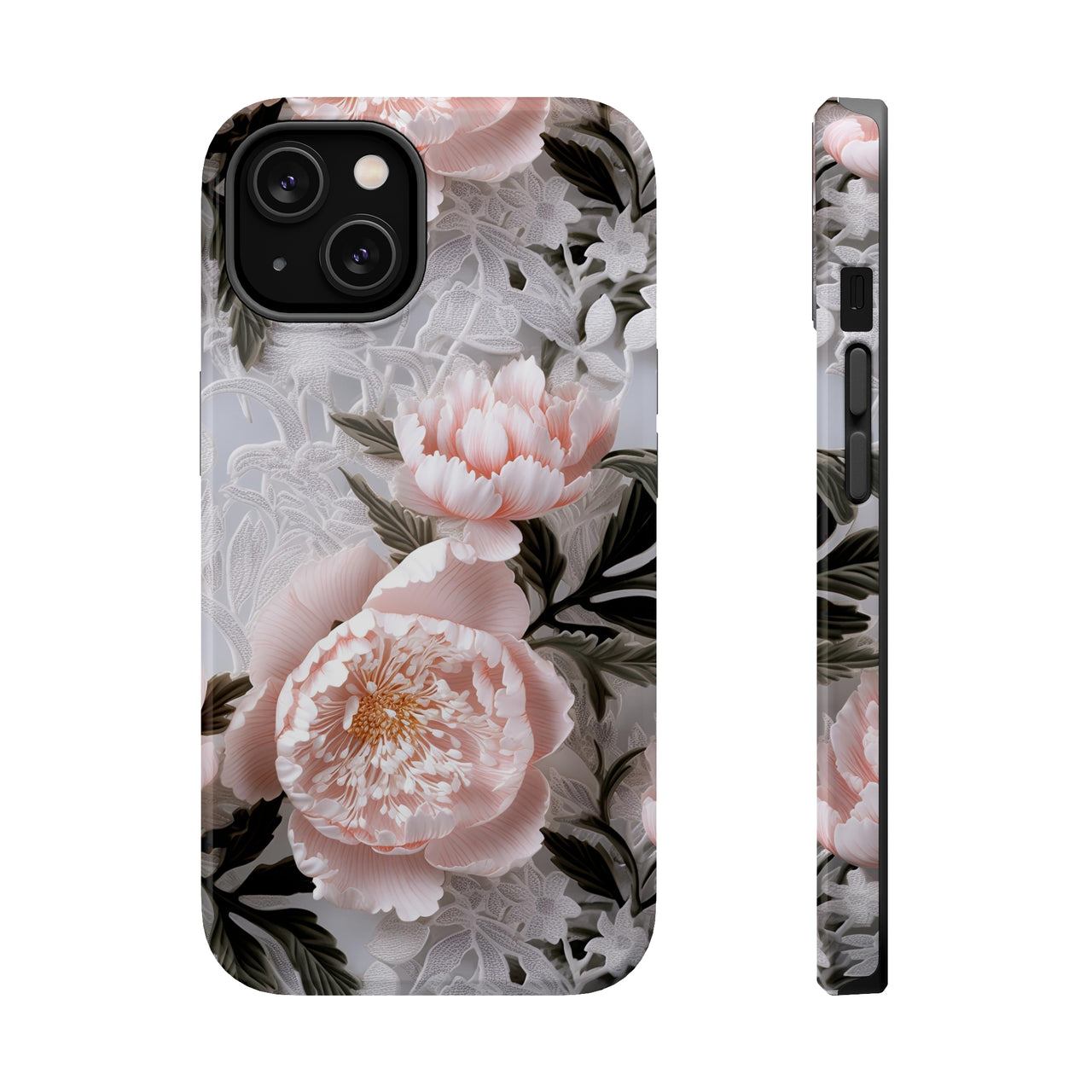 Pink Peony MagSafe Tough Cases for iPhone 14, iPhone 14 Pro, iPhone 14 Plus, and iPhone 14 Pro Max