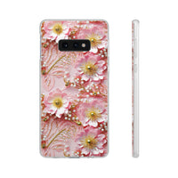 Thumbnail for Gold-Kissed Flowers on Pink Lace - Flexi Cases for Samsung Galaxy S10, Samsung Galaxy S10E, & Samsung Galaxy S10 Plus