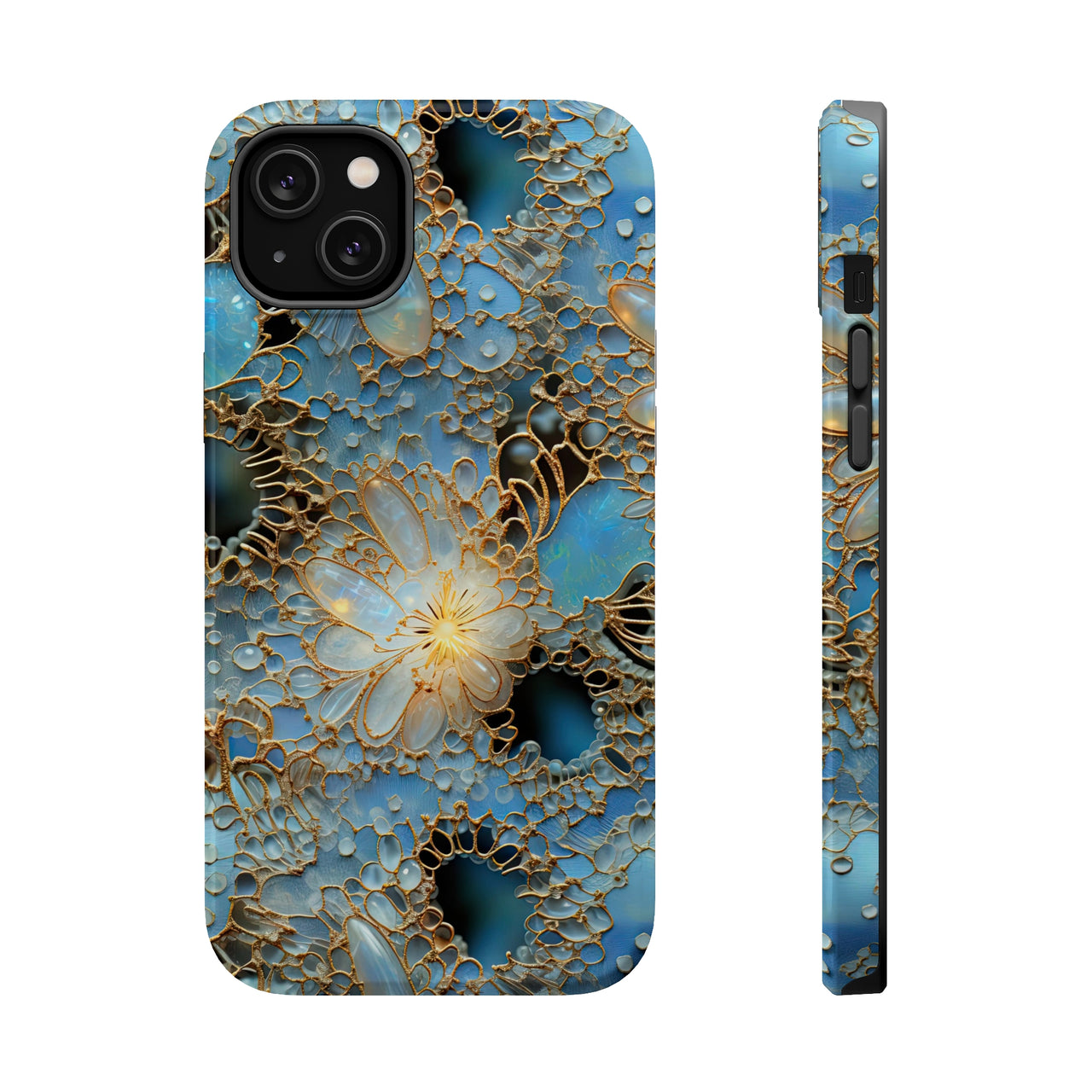 Gemstones and Gold Lace MagSafe Tough Cases for iPhone 14, iPhone 14 Pro, iPhone 14 Plus, and iPhone 14 Pro Max