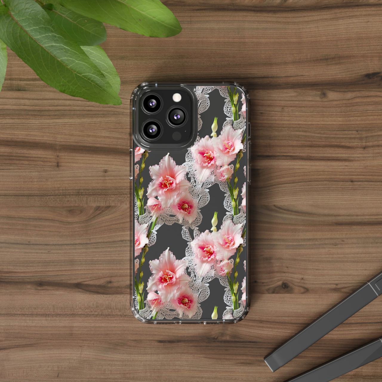 *Clear Case* Gladioli Garden - iPhone 13, iPhone 13 Mini, iPhone 13 Pro, iPhone 13 Pro Max - Supports Wireless Charging