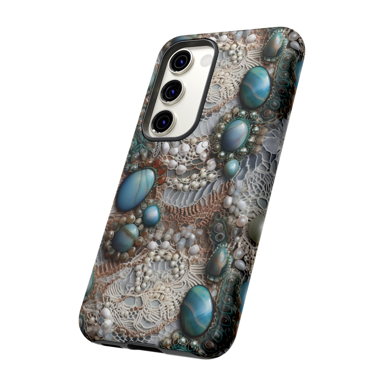 Boho Agate and Lace Tough Cases for Samsung Galaxy S23, Samsung Galaxy S23 Plus, and Samsung Galaxy S23 Ultra