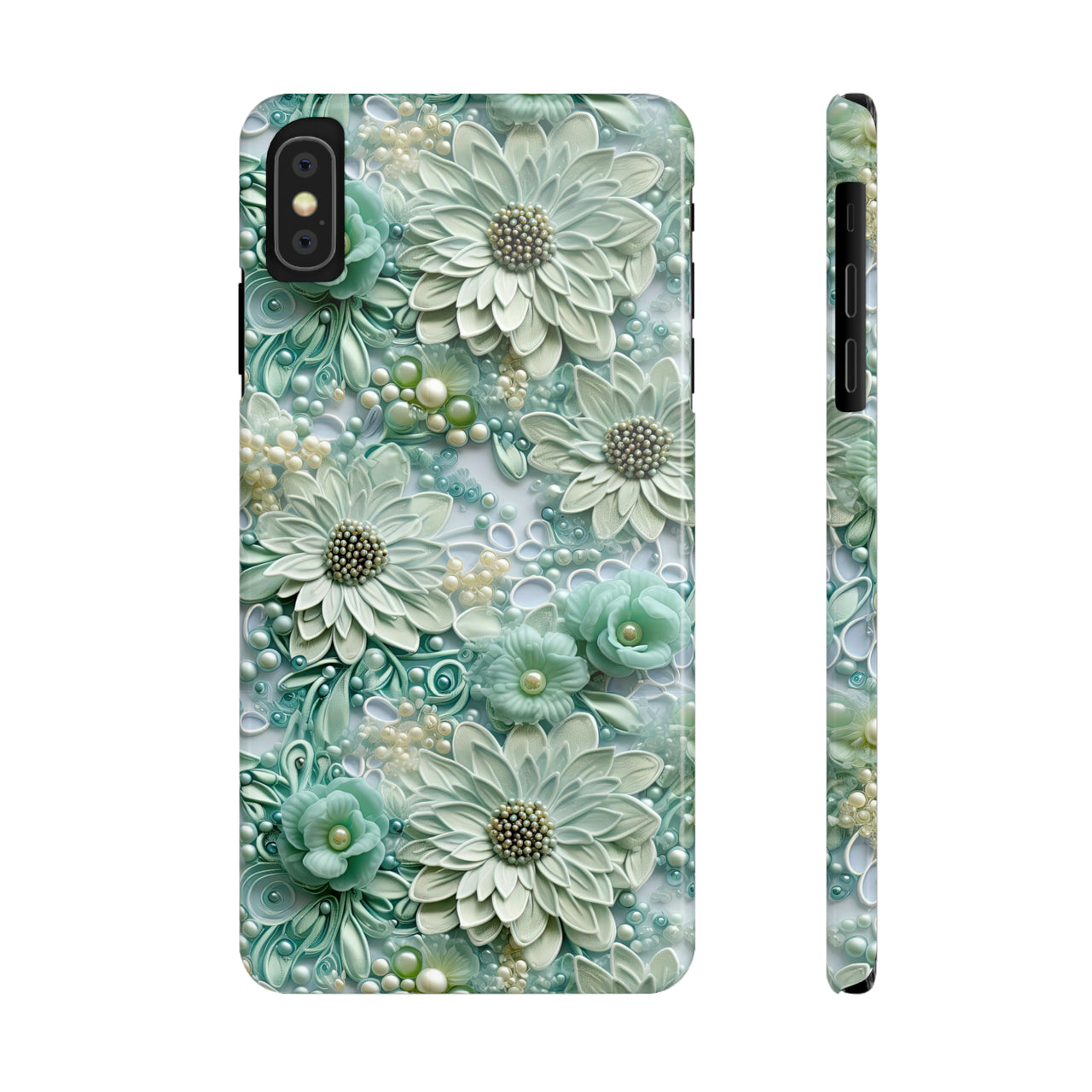 Teal Petals - Slim Phone Cases for iPhone X, iPhone XR, iPhone XS, and iPhone XS MAX