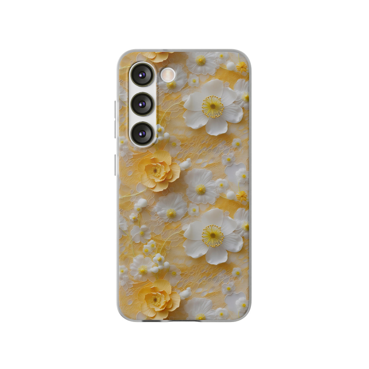 Yellow Floral - Flexi Cases for Samsung Galaxy S23, Samsung Galaxy S23 Plus, and Samsung Galaxy S23 Ultra